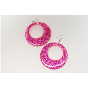 ジャイアントグリッター フープス ラメピアス/HULLABALOO/ピンク/JE22989 - 拡大画像