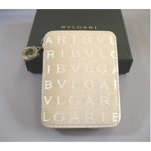 BVLGARI(ブルガリ) メモ帳用カバー 25156 ベージュ(カードホルダーセット) - 拡大画像