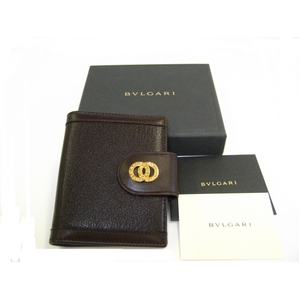 BVLGARI(ブルガリ) メモ帳用カバー 25386 ダークブラウン(カードホルダーセット) - 拡大画像