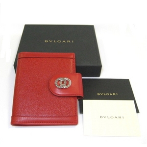 BVLGARI(ブルガリ) メモ帳用カバー 25387 レッド(カードホルダーセット) - 拡大画像