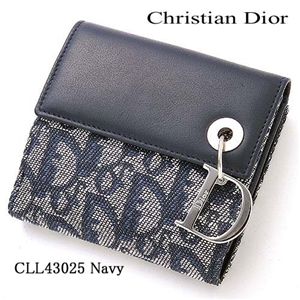 Christian Dior（クリスチャンディオール） Wホック財布 CLL43025　ネイビー