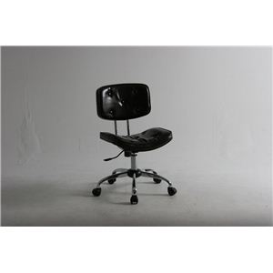 デスクチェア(椅子)/PUプレジデントチェアー 【ルパン】 スチール/合成皮革 昇降機能/キャスター付き ブラック（黒） - 拡大画像
