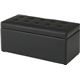 トランクベンチ/収納BOX付きスツール 木製/合成皮革 高さ38cm BT-093A ブラック(黒)