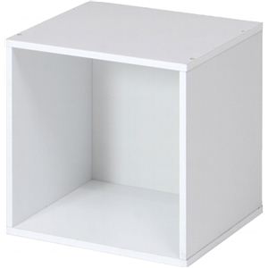 キューブボックス/カラーボックス 幅34.5cm×奥行29.5cm×高さ34.5cm ホワイト（白） - 拡大画像