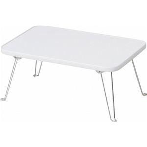 カラーミニテーブル/折りたたみテーブル 長方形(幅45cm×奥行30cm×高さ19cm) WH ホワイト(白) - 拡大画像