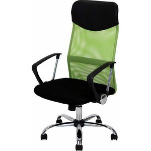 デスクチェア(椅子)/メッシュバックチェアー ガス圧昇降機能/肘掛け/キャスター付き HF-98GR グリーン（緑） - 拡大画像