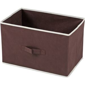収納ボックス/不織布製インナーボックス 横型 取っ手付き 幅39cm×奥行25cm×高さ25cm BR ブラウン - 拡大画像