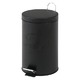 ダストボックス/スチール ラウンドペダルペール 12L ブラック(黒)