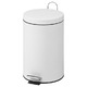 ダストボックス(ゴミ箱)/スチール ラウンドペダルペール 丸型 20L ホワイト(白)