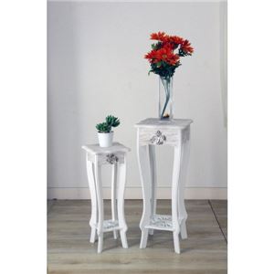 フラワースタンド2点セット/花台 【ラフィネ】 木製 アンティーク調 (インテリア家具) 【完成品】 フラワースタンド2点セット/花台 【ラフィネ】 木製 アンティーク調 (インテリア家具) 【完成品】