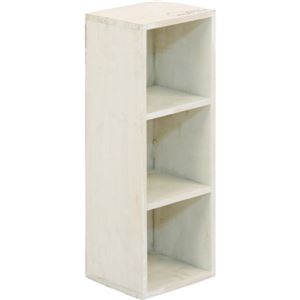 木製3段ボックス【moku】 幅16cm×奥行16cm ホワイト（白） - 拡大画像