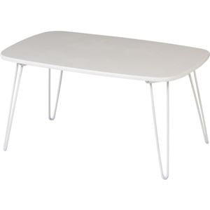折りたたみ式ドット柄ローテーブル(サイドテーブル) 長方形 高さ31.5cm WH ホワイト(白) 商品画像
