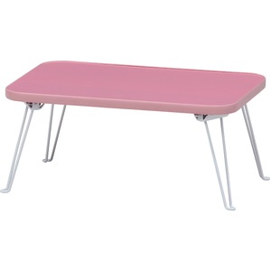折りたたみ式カラーミニテーブル(サイドテーブル) 長方形 高さ19cm ライトピンク 商品画像