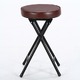 折りたたみ椅子/スツール(フォールディングチェアー) 丸型 BK/BR ブラック（黒）＆ブラウン - 縮小画像3