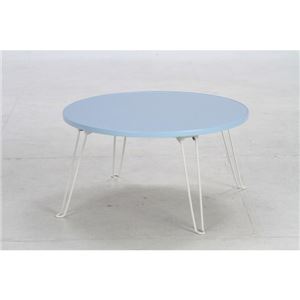 カラーテーブル/折りたたみテーブル 丸60 丸型 PBLCCB600PBL ブルー（青） - 拡大画像