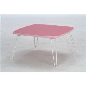 カラーテーブル/折りたたみテーブル 角60 正方形(幅60cm×奥行60cm) ピンク - 拡大画像