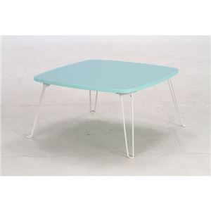 カラーテーブル/折りたたみテーブル 角60 正方形(幅60cm×奥行60cm) グリーン（緑） - 拡大画像