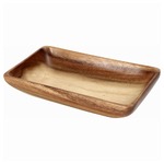 北欧風 アカシア製レクタングルボウル 【XLサイズ ブラウン】 幅254mm×奥行155mm 長方形 木製 〔キッチン ダイニング〕