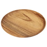 北欧風 アカシア製ラウンドトレー/トレイ 【XLサイズ ブラウン】 直径254mm 円形 木製 〔キッチン ダイニング〕