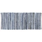 キッチンマット/キッチンラグマット 【幅45cm×奥行120cm デニム プレーン】 長方形 ストライプ 綿100％ 〔キッチン バス 玄関〕