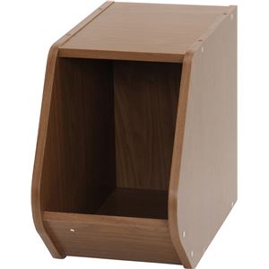 木目調 ブロックボックス/カラーボックス 【ブラウン】 幅20cm×奥行38.8cm×高さ30.5cm 『Klotz』