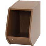 木目調 ブロックボックス/カラーボックス 【ブラウン】 幅20cm×奥行38.8cm×高さ30.5cm 『Klotz』