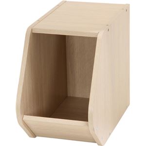 木目調 ブロックボックス/カラーボックス 【ホワイトウォッシュ】 幅20cm×奥行38.8cm×高さ30.5cm 『Klotz』