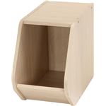 木目調 ブロックボックス/カラーボックス 【ホワイトウォッシュ】 幅20cm×奥行38.8cm×高さ30.5cm 『Klotz』