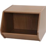 木目調 ブロックボックス/カラーボックス 【ワイド/ブラウン】 幅40cm×奥行38.8cm×高さ30.5cm 『Klotz』