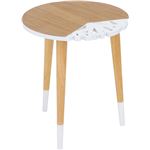 北欧風 サイドテーブル/ローテーブル 【幅40cm ホワイト/ナチュラル】 木製 『バード』 〔リビング〕