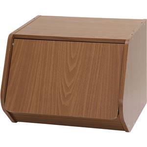 木目調 ブロックボックス/カラーボックス 【ワイド 扉付き/ブラウン】 幅40cm×奥行38.8cm×高さ30.5cm 『Klotz』