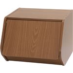 木目調 ブロックボックス/カラーボックス 【ワイド 扉付き/ブラウン】 幅40cm×奥行38.8cm×高さ30.5cm 『Klotz』