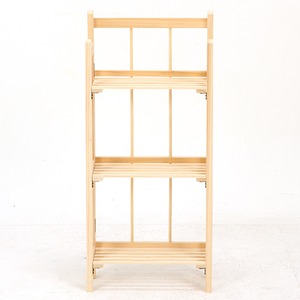 北欧風 フリーラック/収納棚 【3段 浅型】 幅31cm×奥行15cm×高さ68cm ナチュラル 木製 折りたたみ 北欧風 フリーラック/収納棚 【3段 浅型】 幅31cm×奥行15cm×高さ68cm ナチュラル 木製 折りたたみ
