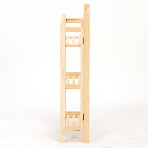 北欧風 フリーラック/収納棚 【3段 浅型】 幅31cm×奥行15cm×高さ68cm ナチュラル 木製 折りたたみ 北欧風 フリーラック/収納棚 【3段 浅型】 幅31cm×奥行15cm×高さ68cm ナチュラル 木製 折りたたみ