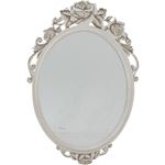 アンティーク調 ウォールミラー/姿見鏡 【ラウンド 幅41.5cm】 楕円型 木製 『ラフィネ』