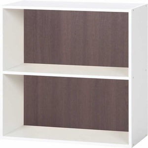 北欧風 カラーボックス/収納棚 【2段 ブラウン】 正方形 幅60cm 『ユニットKDボックス ワイアード』