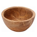 北欧風 オリーブ製 ボウル/食器 【ナチュラル ラウンド】 幅200mm 円形 ハンドメイド 木製 〔キッチン ディスプレイ 什器〕