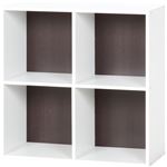 北欧風 カラーボックス/収納棚 【2段 4マス ブラウン】 正方形 幅60cm 『ユニットKDボックス ワイアード』