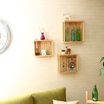 北欧風 ディスプレイボックス 【3点セット ナチュラル】 壁掛けフック付き 『Natural Signature』 【完成品】