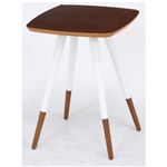 北欧風 突板サイドテーブル/ローテーブル 【ブラウン×ホワイト×ブラウン】 幅40cm 木製 〔リビング〕