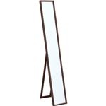 ウォール＆スタンドミラー/全身姿見鏡 【幅23cm ブラウン】 スリム 収納式スタンド 壁掛け可 飛散防止加工