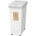 プッシュ式ダストボックス/ゴミ箱 【30L アイボリー】 幅37cm ポリプロピレン製 キャスター付き 『アルフ』