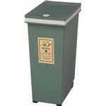 プッシュ式ダストボックス/ゴミ箱 【30L カーキ】 幅37cm ポリプロピレン製 キャスター付き 『アルフ』