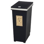 プッシュ式ダストボックス/ゴミ箱 【30L ネイビー】 幅37cm ポリプロピレン製 キャスター付き 『アルフ』