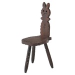 ラビット型 スツール/オットマン 【幅28cm】 木製 スペイン製 〔子供部屋 保育園 幼稚園〕