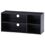 テレビラック/テレビ台 【ダークブラウン】 幅89cm 24型〜37型対応 収納棚付き