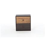 北欧風 収納ボックス/収納棚 【ダークブラウン×ブラウン】 引き出し2杯 幅40cm スタッキング 『ウッドグラデーション』