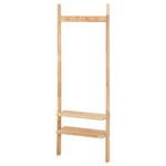 北欧風 コートハンガー/ハンガーラック 【幅65.5cm ナチュラル】 帽子・コート用フック付き 収納棚付き 『Natural Signature』