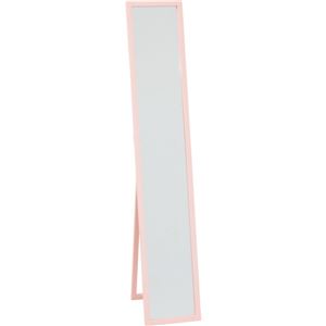 木製スタンドミラー/全身姿見鏡 【ライトピンク】 幅27cm 飛散防止加工 スリム 商品画像