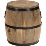 樽型スツール/収納付きオットマン 【高さ30cm】 ブラウン 木製 アイアンフレーム フタ付き 〔什器 ディスプレイ家具〕